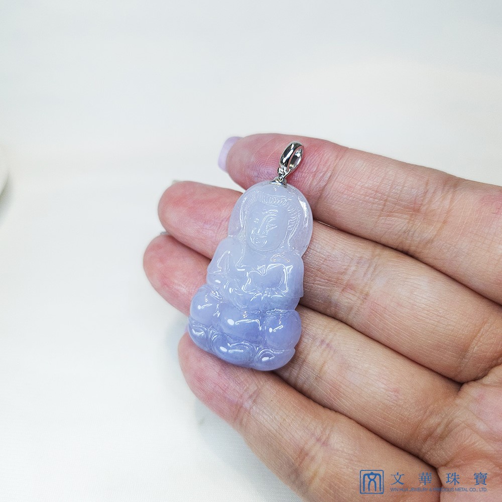 翡翠粉紫觀音玉墜