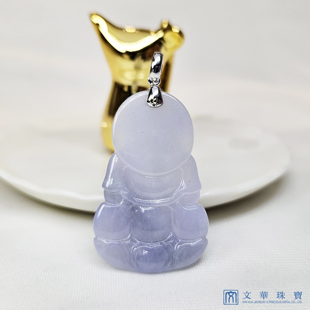 翡翠粉紫觀音玉墜