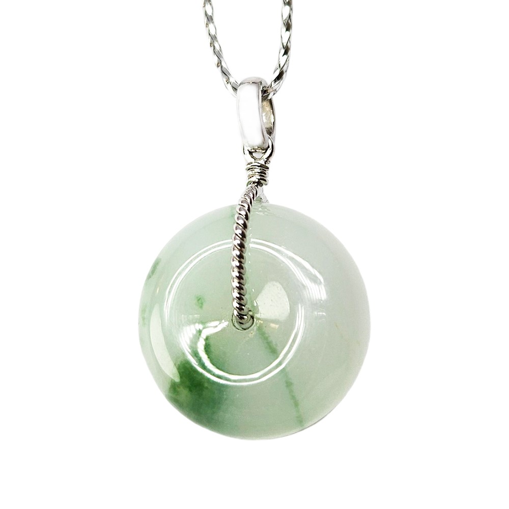 細糯飄花平安扣玉墜(已售出)