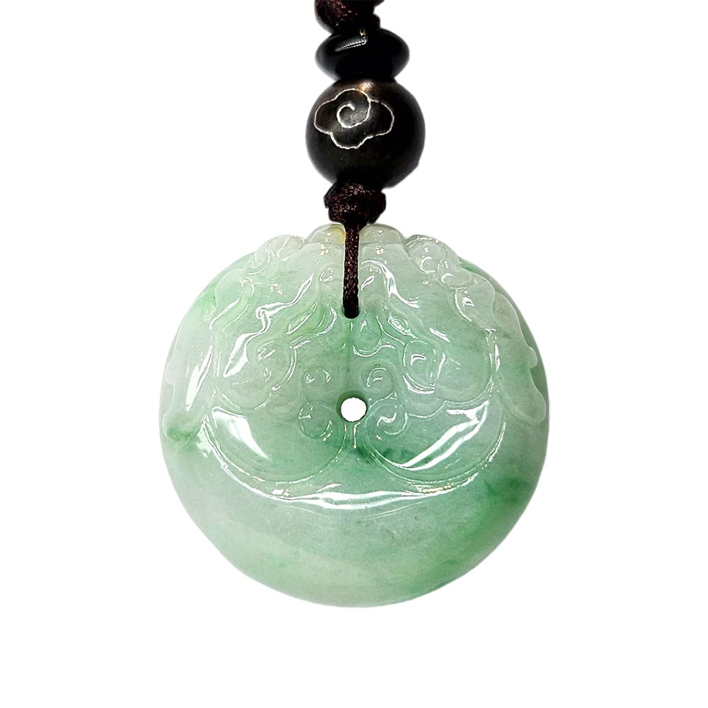 白底青平安龍扣