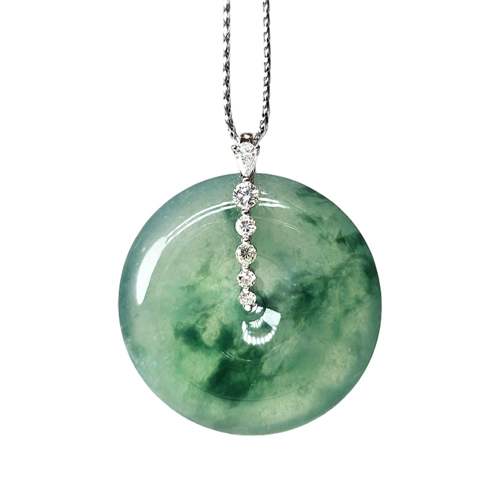 玻璃種蘭花平安扣鑽墜(已售出)