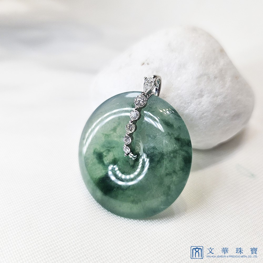 玻璃種蘭花平安扣鑽墜(已售出)