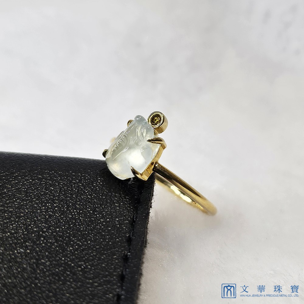 冰蟾黃K戒指 國際圍9圍