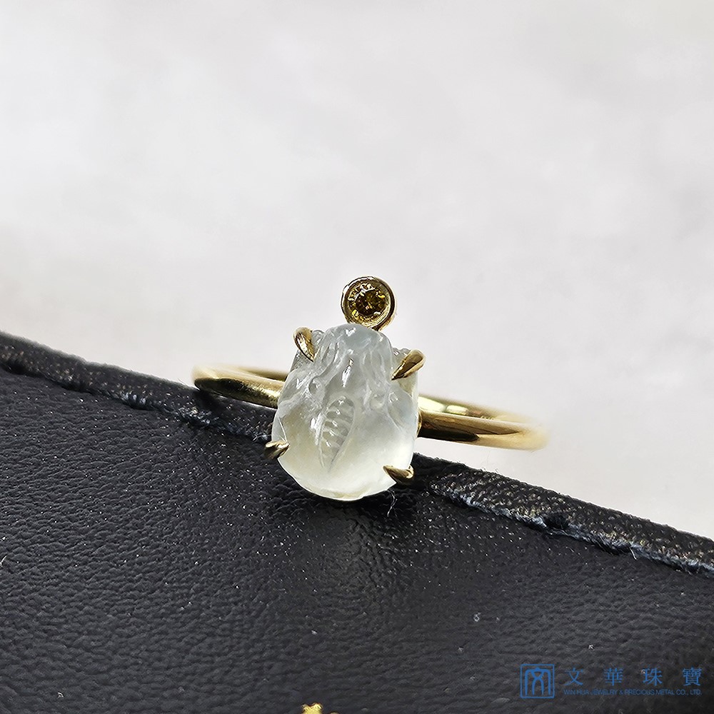 冰蟾黃K戒指 國際圍9圍