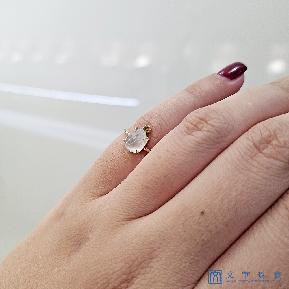 冰蟾黃K戒指 國際圍9圍