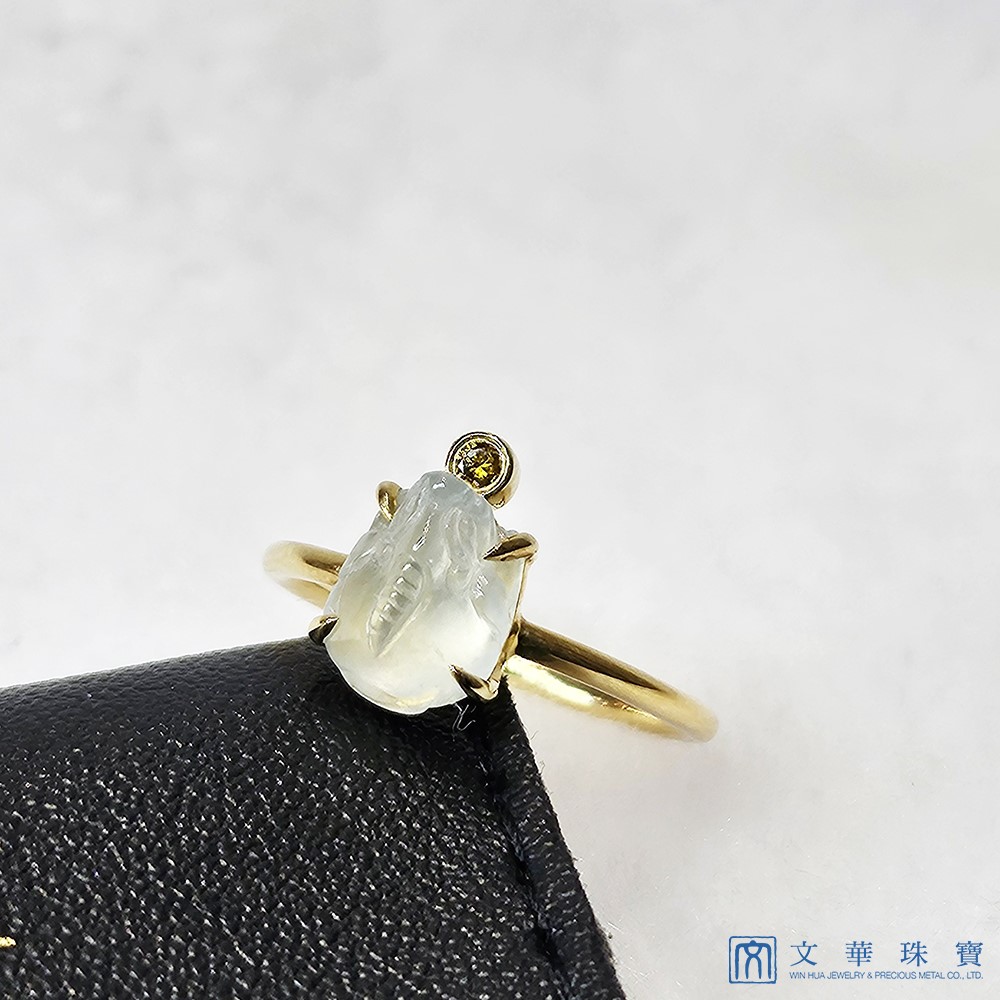 冰蟾黃K戒指 國際圍9圍