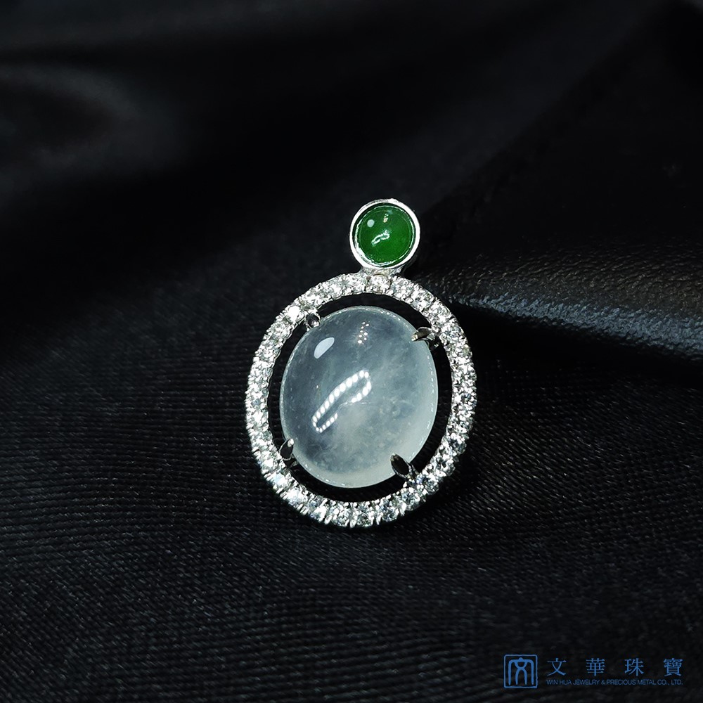 冰玻種蛋面鑽墜 不含鍊