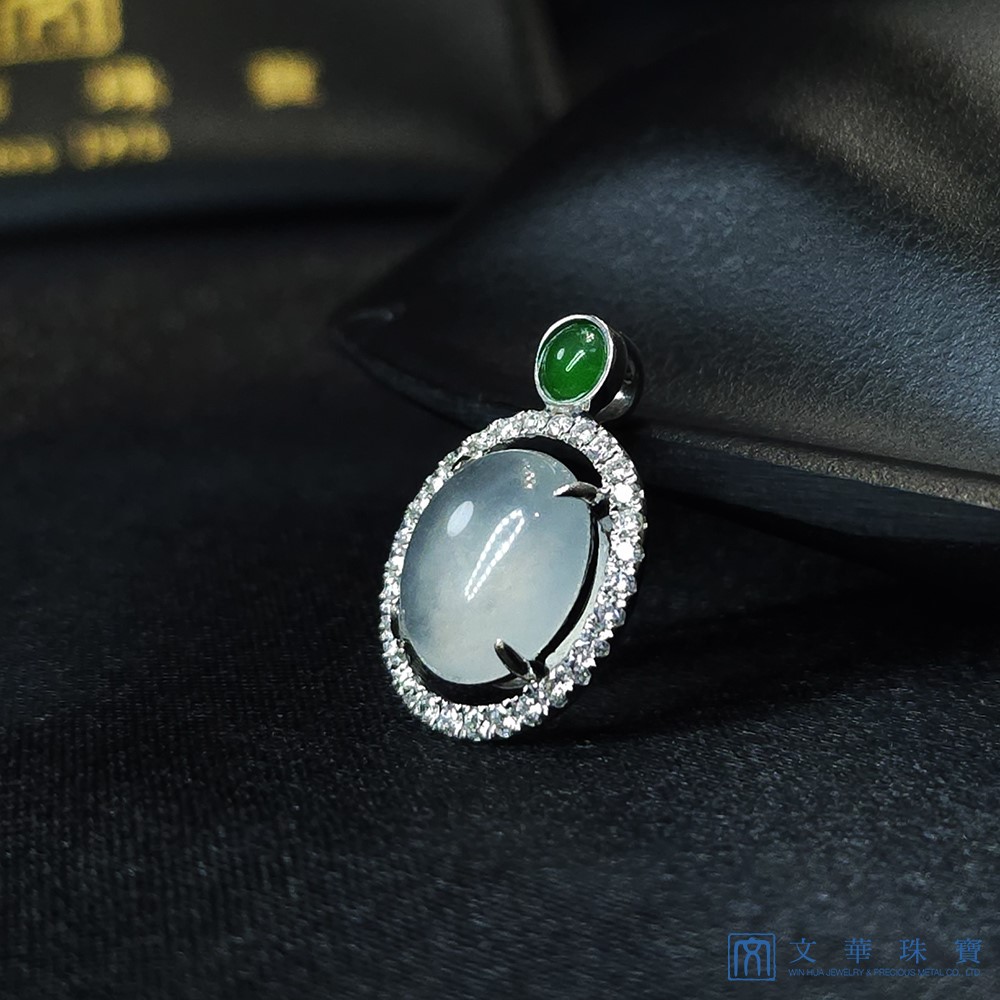 冰玻種蛋面鑽墜 不含鍊