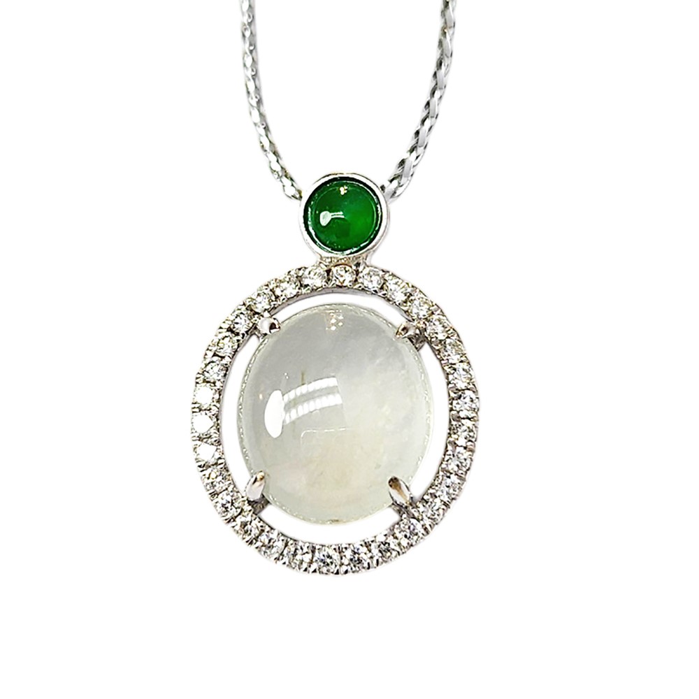 冰玻種蛋面鑽墜 不含鍊