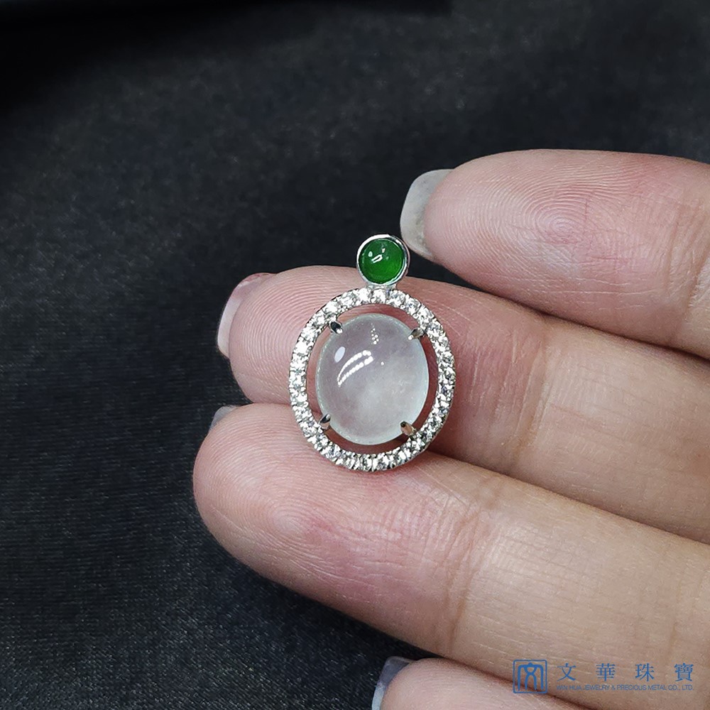 冰玻種蛋面鑽墜 不含鍊