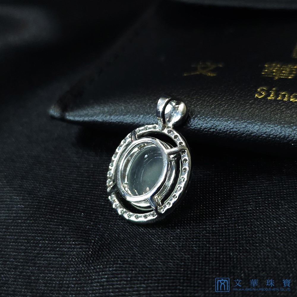 冰玻種蛋面鑽墜 不含鍊