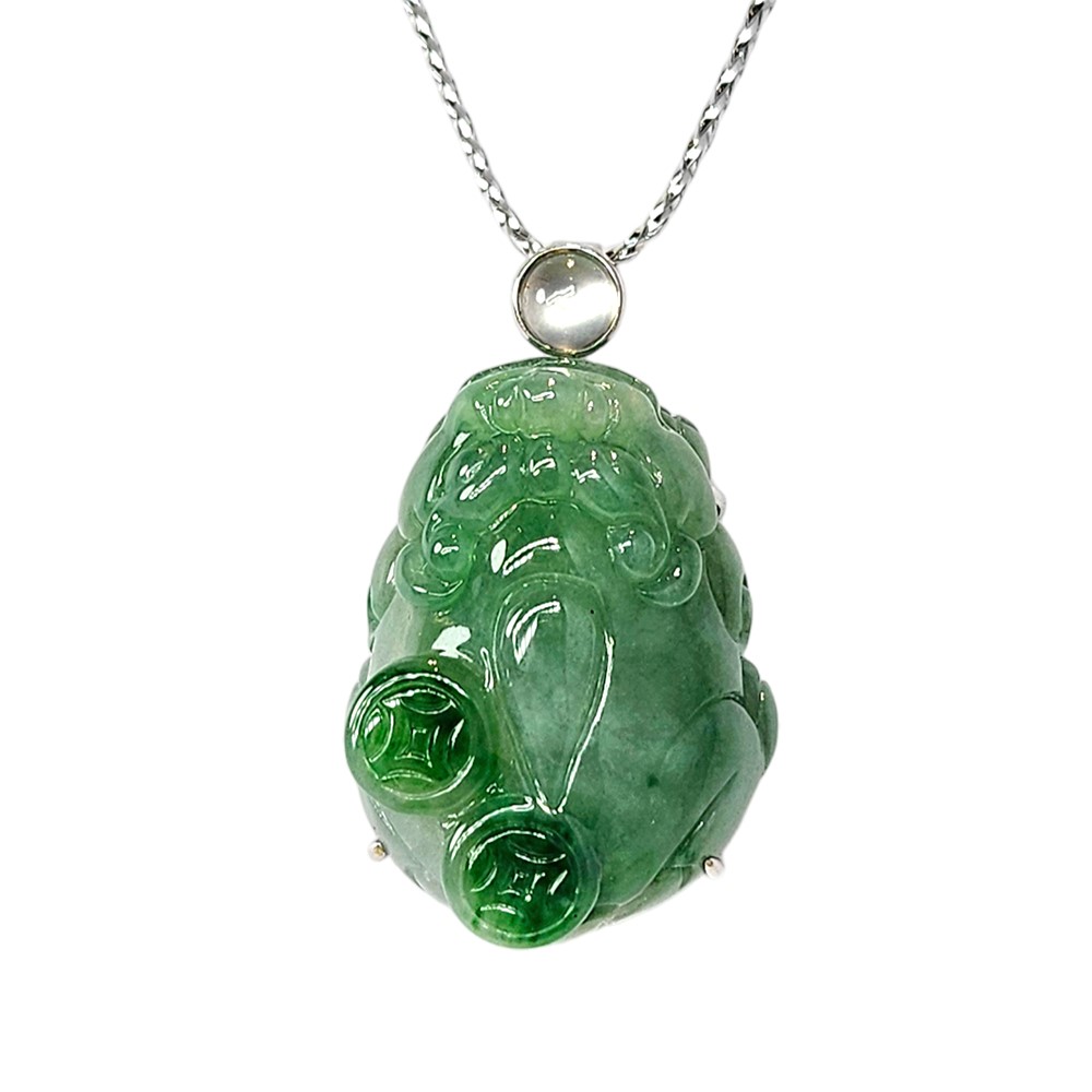 翡翠巧色古錢貔貅玉墜(已售出)