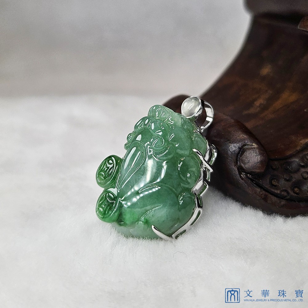 翡翠巧色古錢貔貅玉墜(已售出)