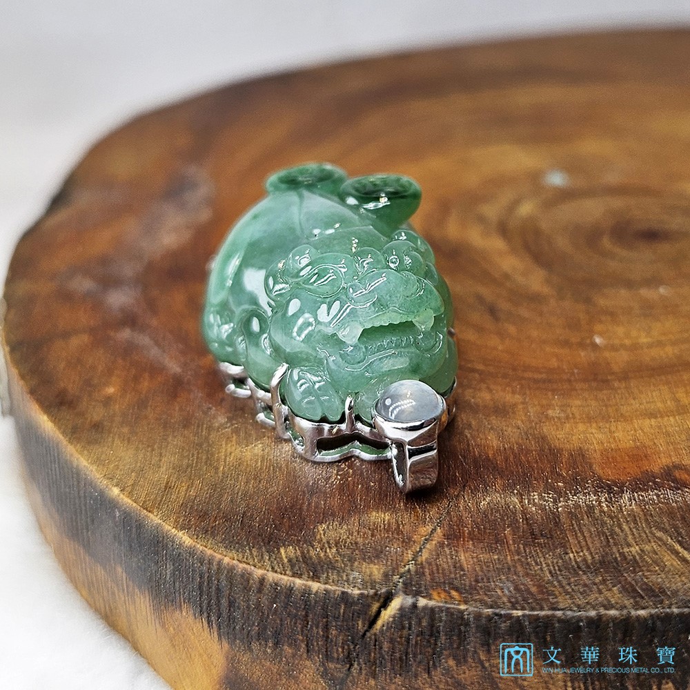 翡翠巧色古錢貔貅玉墜(已售出)