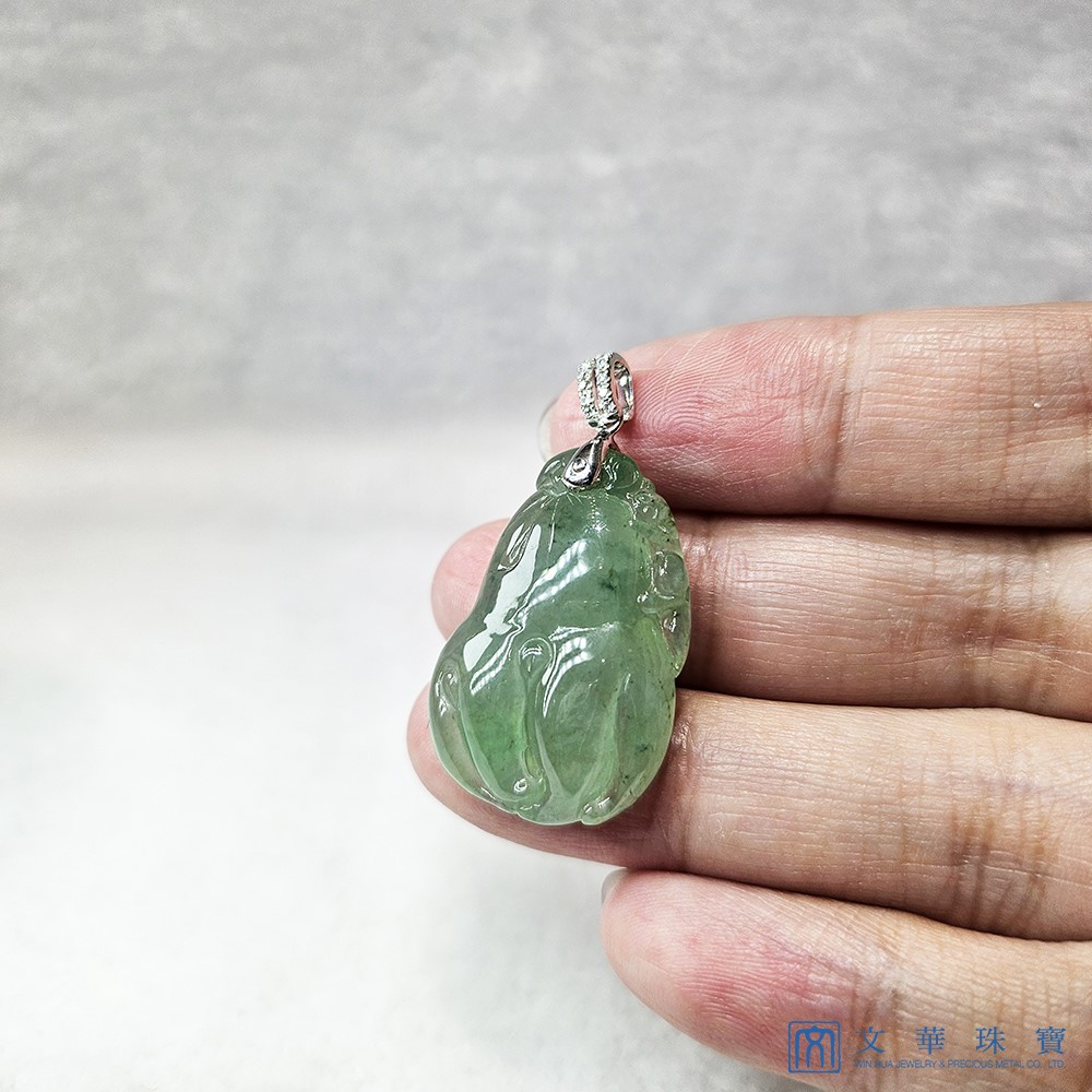 高冰歡喜佛手玉墜(附中國寶石證書)