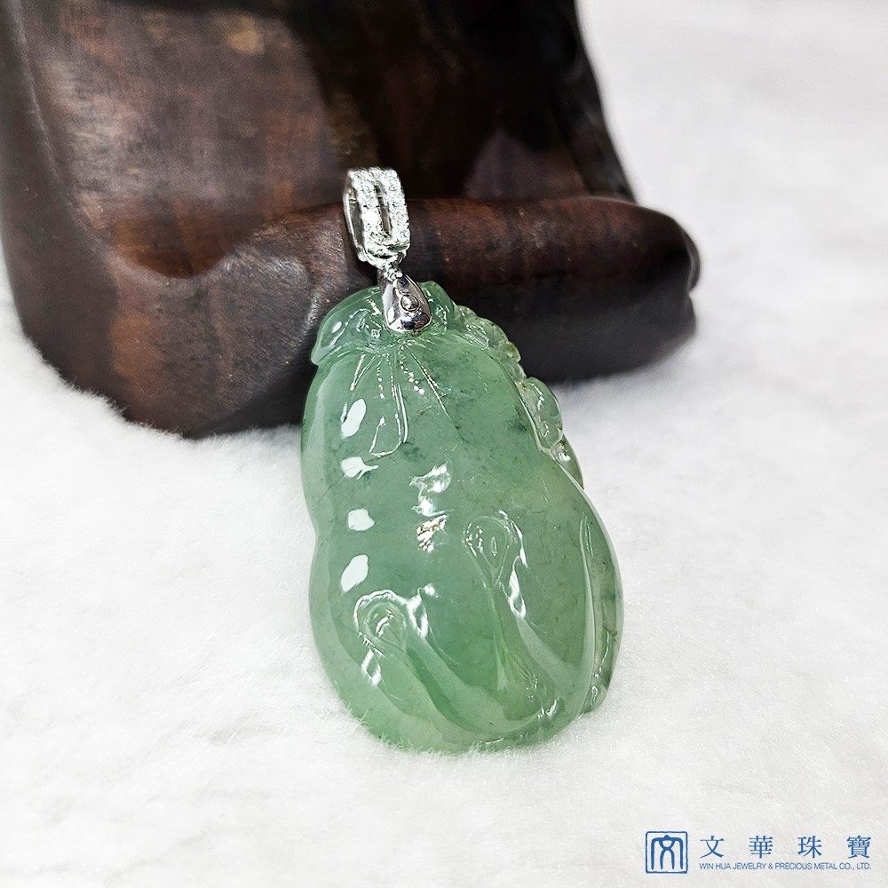 高冰歡喜佛手玉墜(附中國寶石證書)