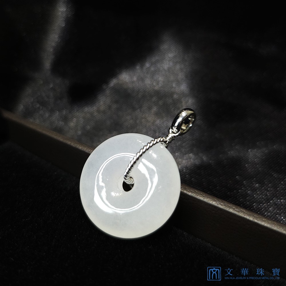 翡翠白月光平安扣玉墜