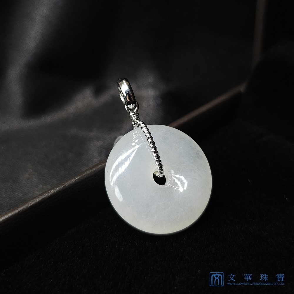 翡翠白月光平安扣玉墜
