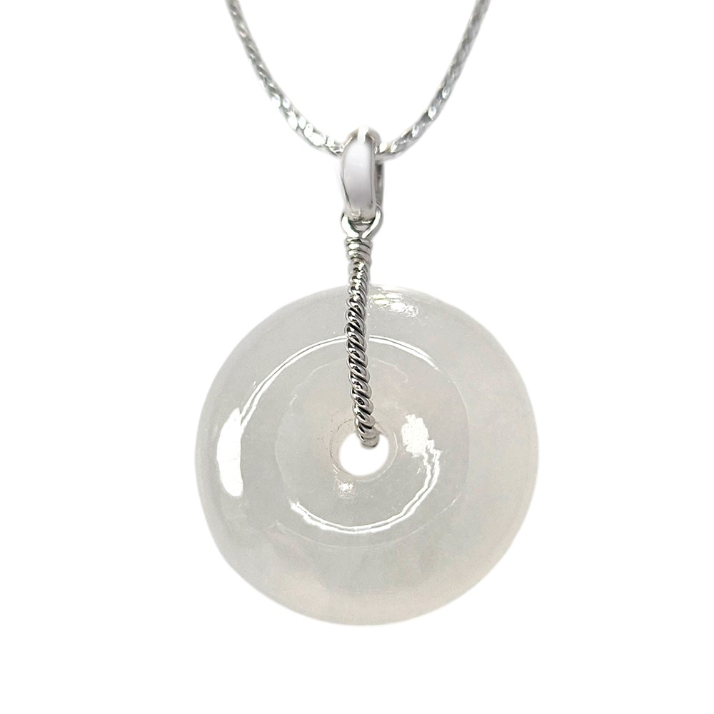 翡翠白月光平安扣玉墜