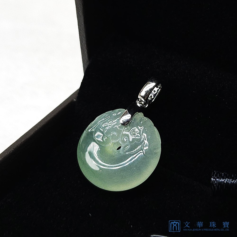 翡翠冰種芙蓉平安龍扣玉墜(已售出)