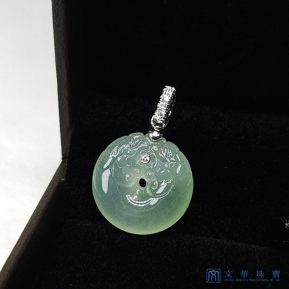 翡翠冰種芙蓉平安龍扣玉墜(已售出)