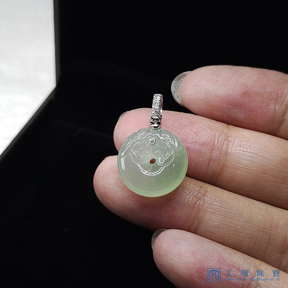 翡翠冰種芙蓉平安龍扣玉墜(已售出)