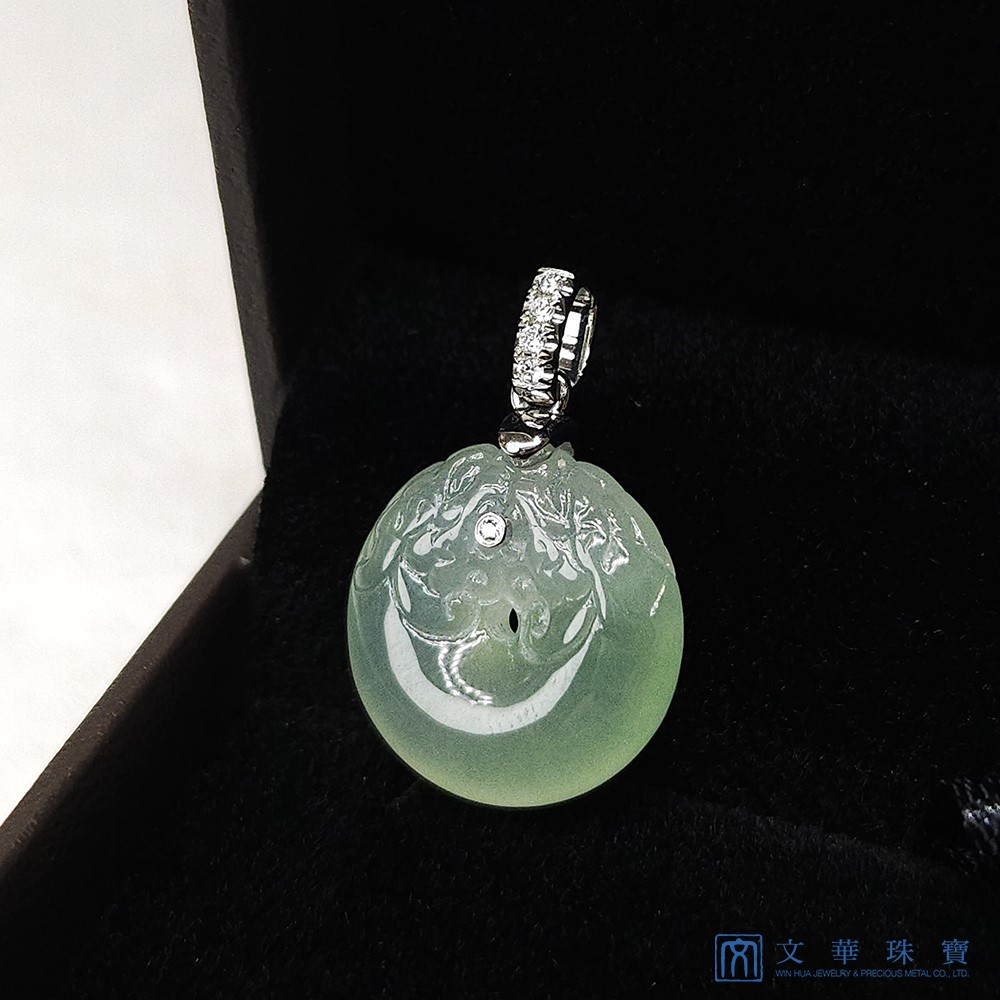 翡翠冰種芙蓉平安龍扣玉墜(已售出)