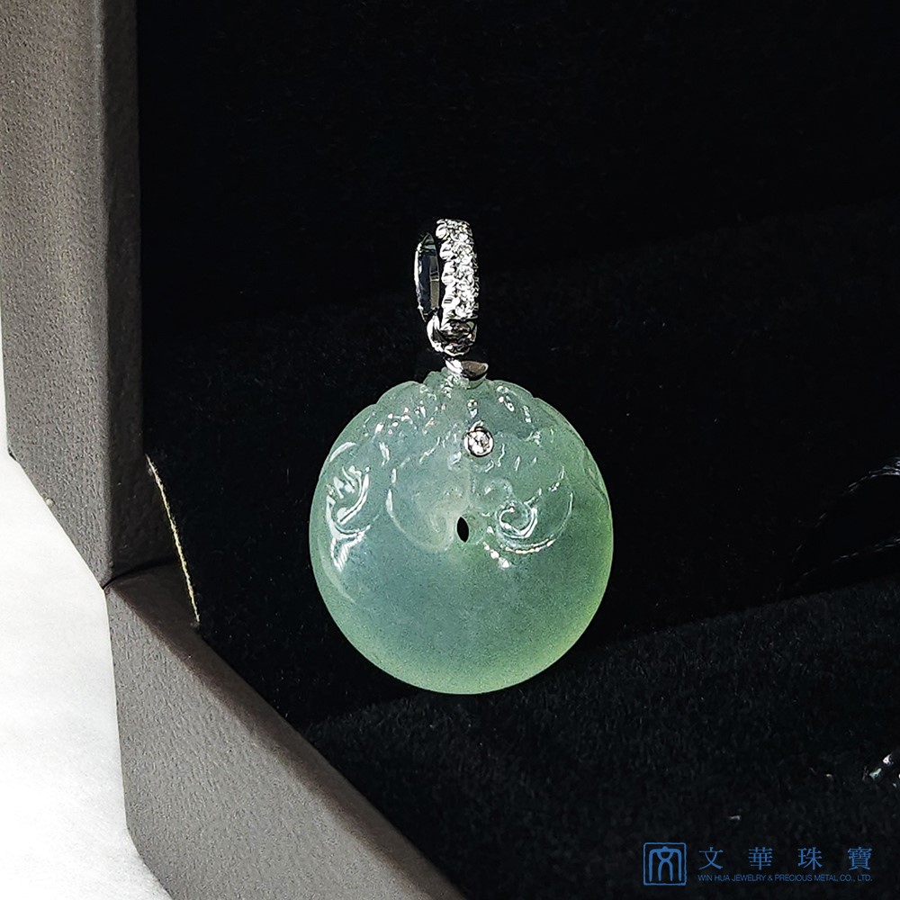 翡翠冰種芙蓉平安龍扣玉墜(已售出)