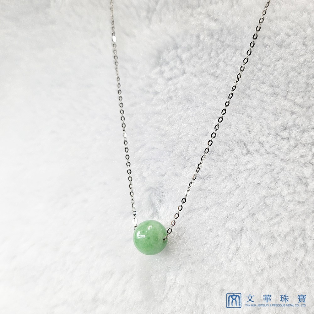 蘋果綠玉珠項鍊 18K金項鍊(已售出)