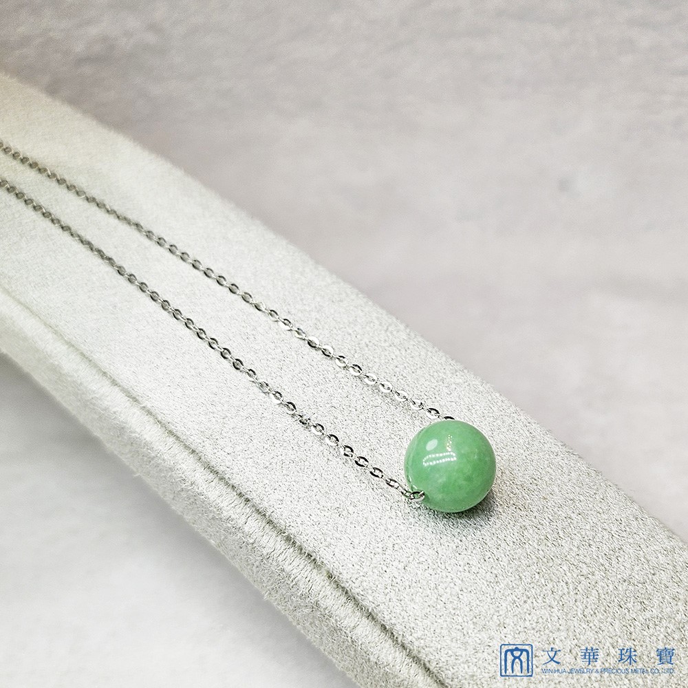 蘋果綠玉珠項鍊 18K金項鍊(已售出)