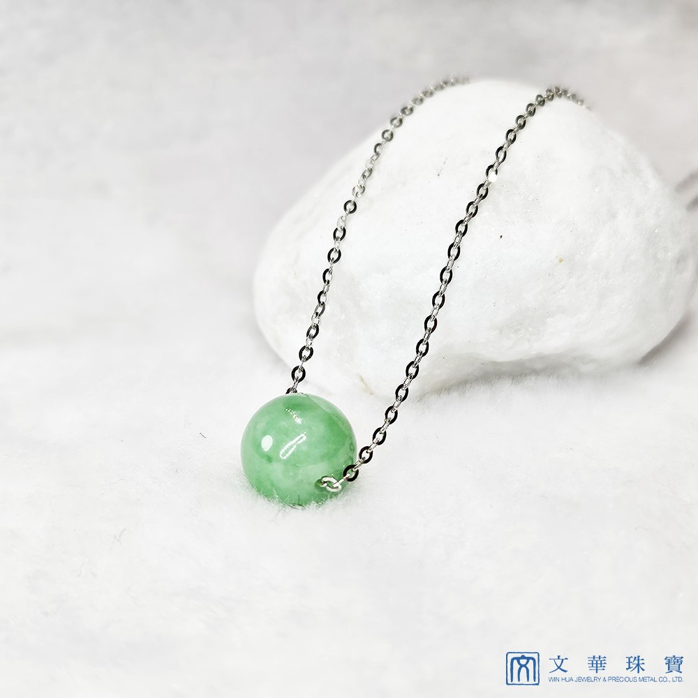蘋果綠玉珠項鍊 18K金項鍊(已售出)