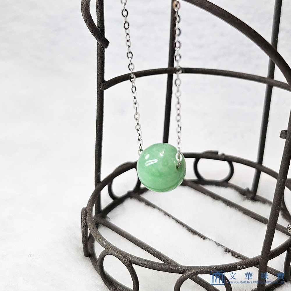 蘋果綠玉珠項鍊 18K金項鍊(已售出)