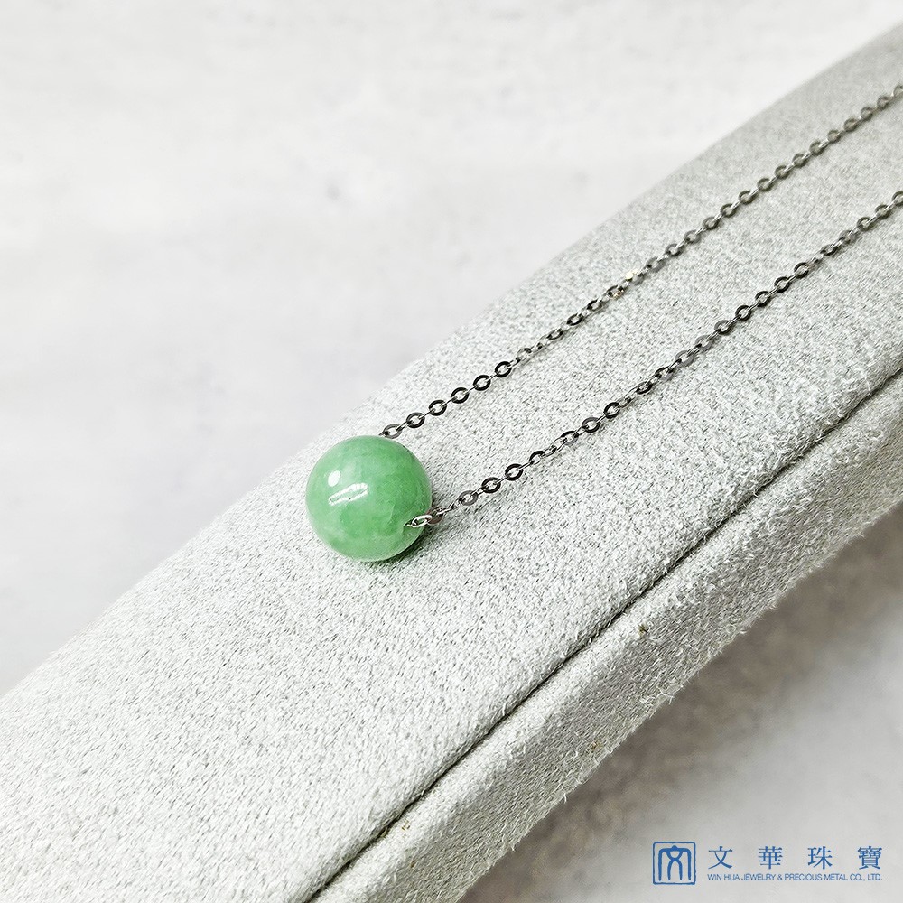 蘋果綠玉珠項鍊 18K金項鍊(已售出)