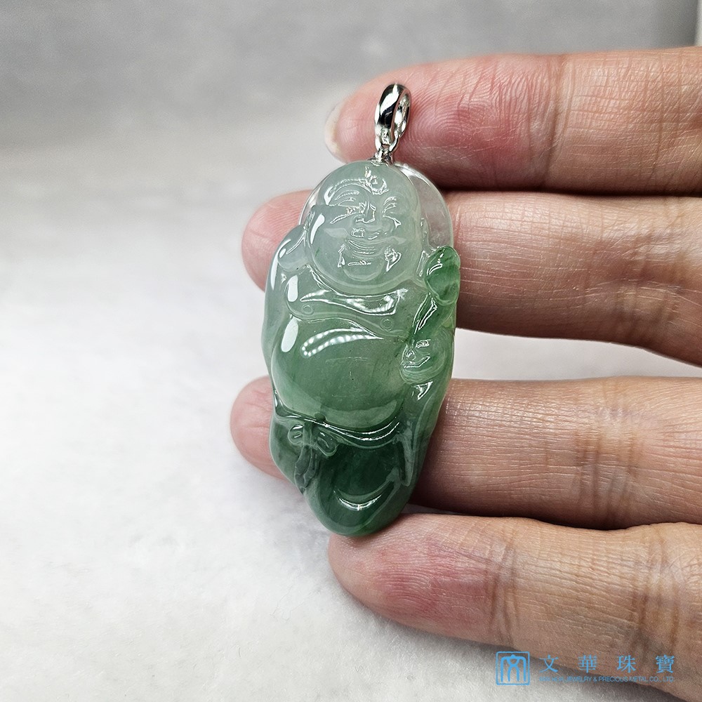 冰種帶翠綠彌勒佛(已售出)