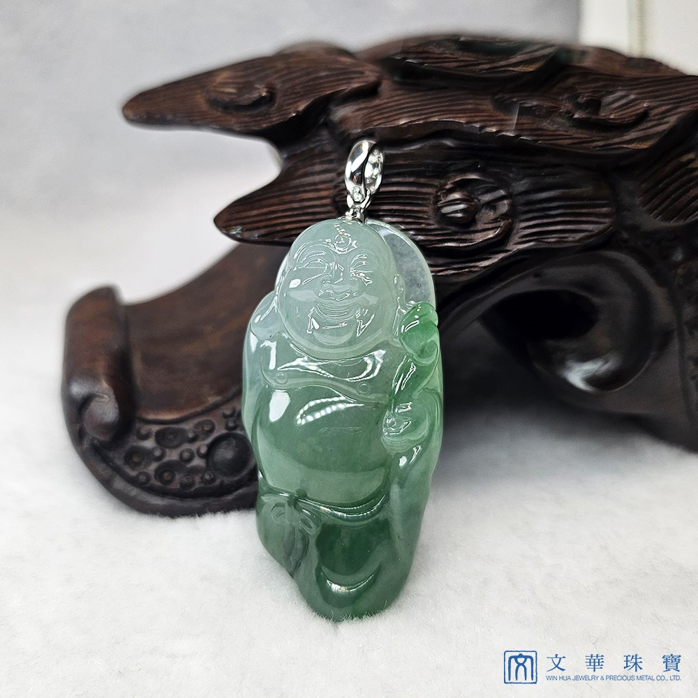 冰種帶翠綠彌勒佛(已售出)