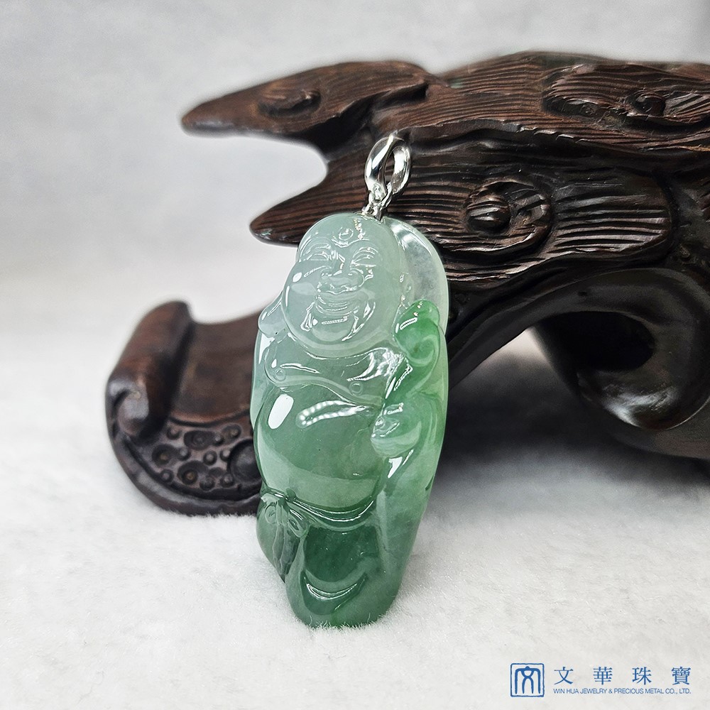 冰種帶翠綠彌勒佛(已售出)