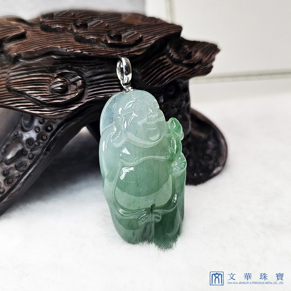 冰種帶翠綠彌勒佛(已售出)