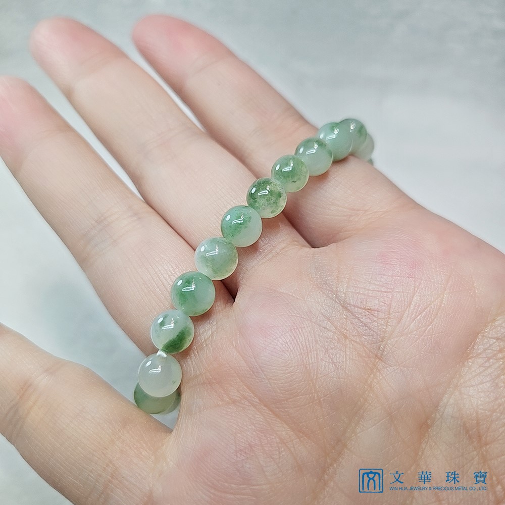 冰糯飄綠串珠手鍊 6.8-7.3mm(已售出)