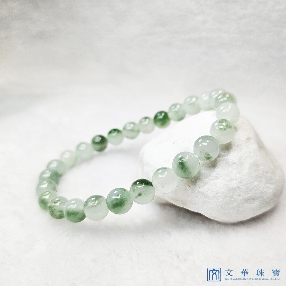 冰糯飄綠串珠手鍊 6.8-7.3mm(已售出)