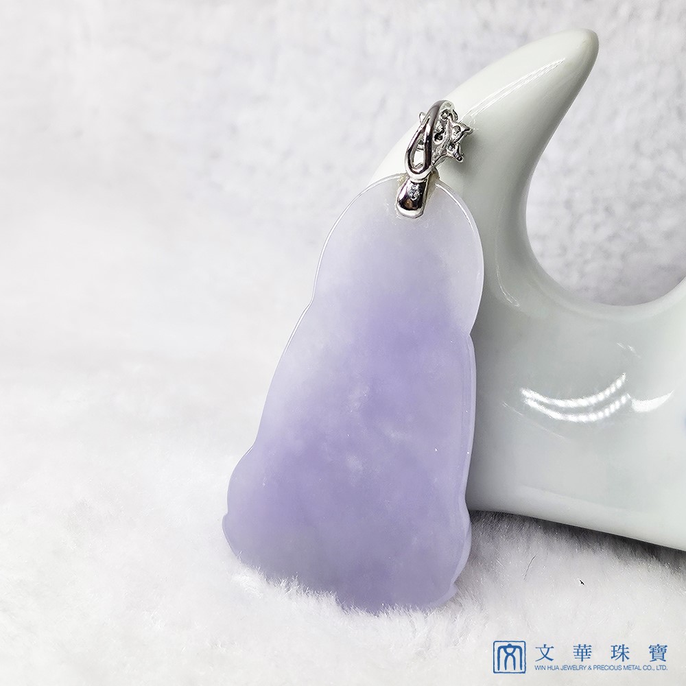 翡翠紫羅蘭寶瓶觀音玉墜