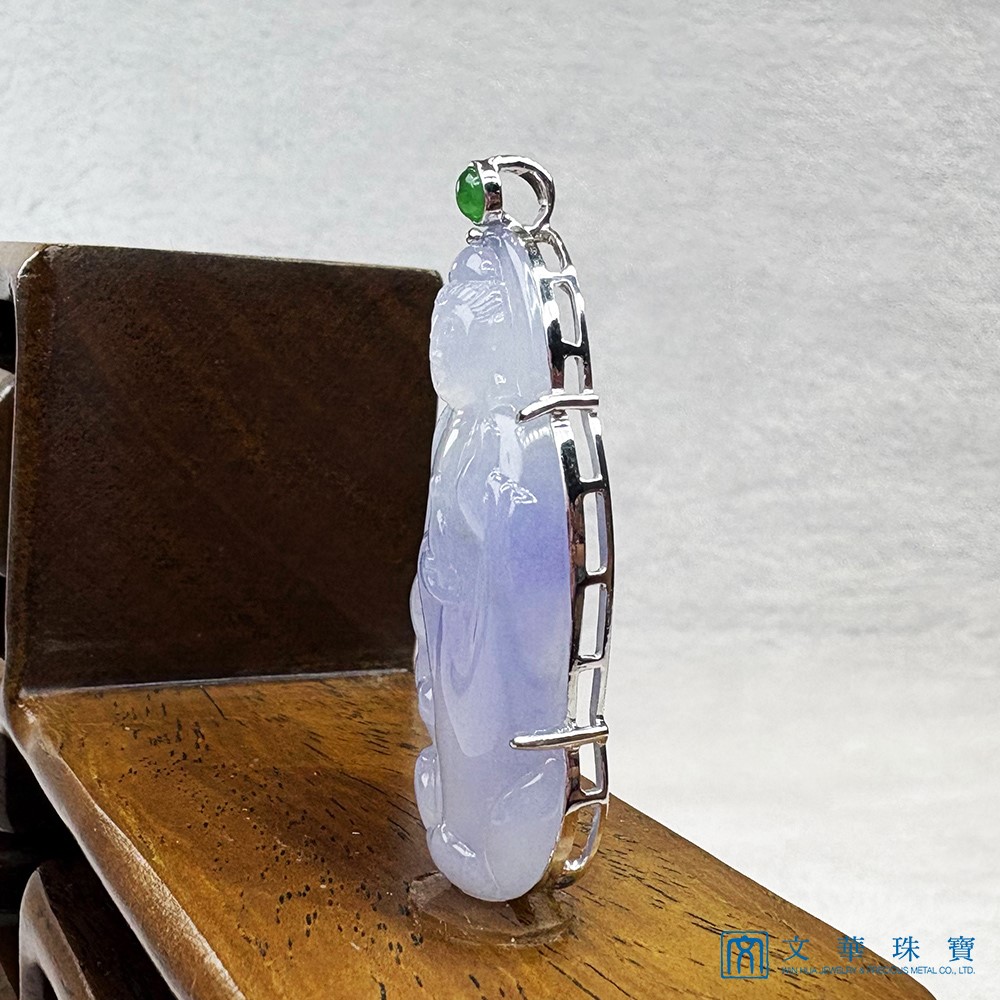 高冰紫羅蘭站觀音玉墜