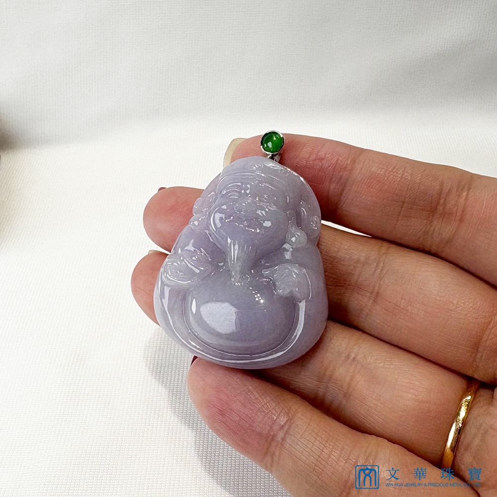 翡翠紫羅蘭財神玉墜