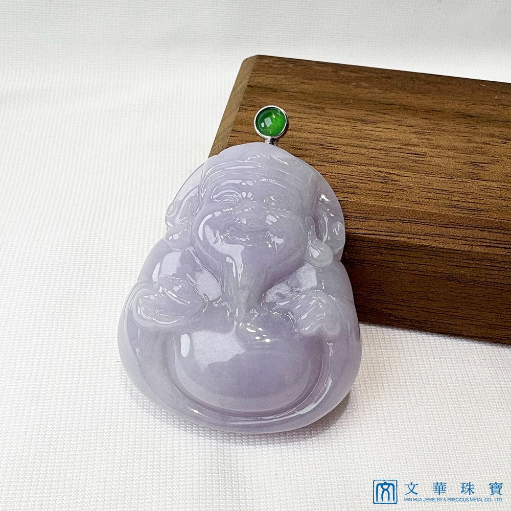 翡翠紫羅蘭財神玉墜