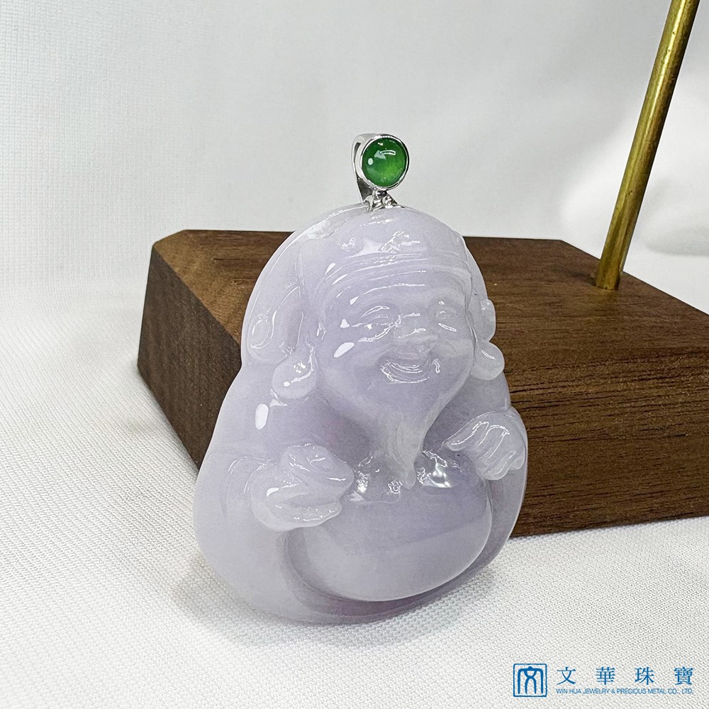 翡翠紫羅蘭財神玉墜