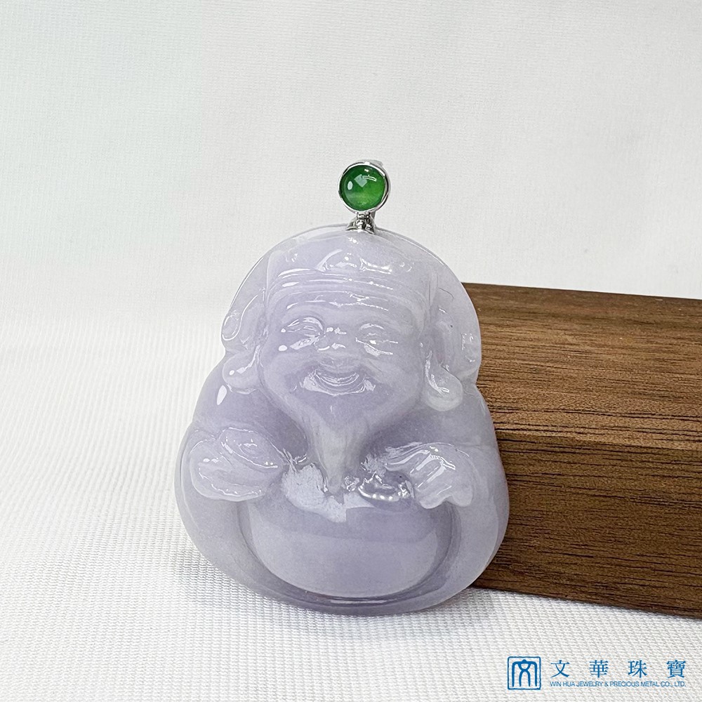 翡翠紫羅蘭財神玉墜