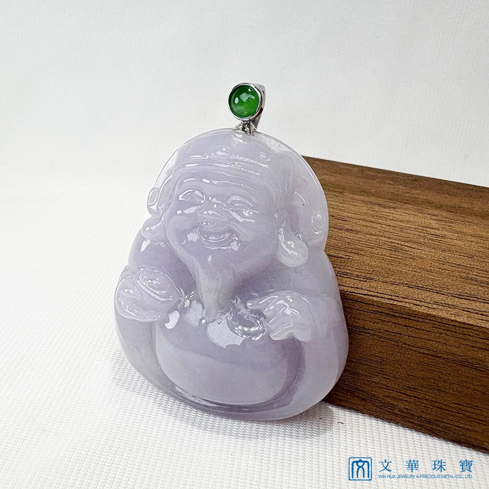 翡翠紫羅蘭財神玉墜
