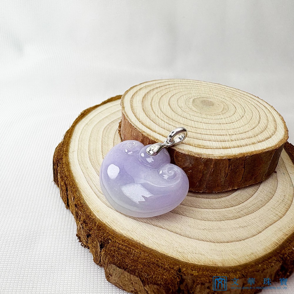 翡翠紫羅蘭元寶如意玉墜(已售出)