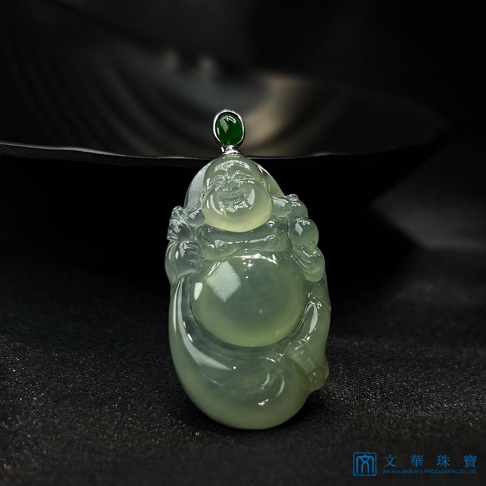 玻璃種芙蓉綠布袋彌勒