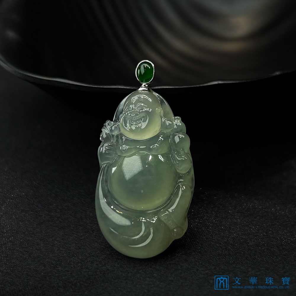 玻璃種芙蓉綠布袋彌勒