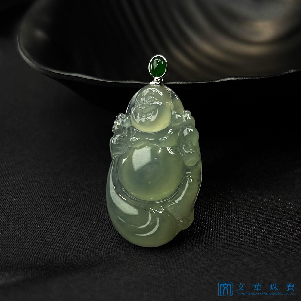 玻璃種芙蓉綠布袋彌勒